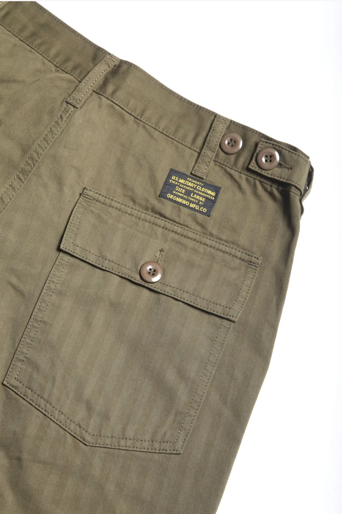 Okonkwo MFG - OG107 Fatigue Pants - Olive Herringbone