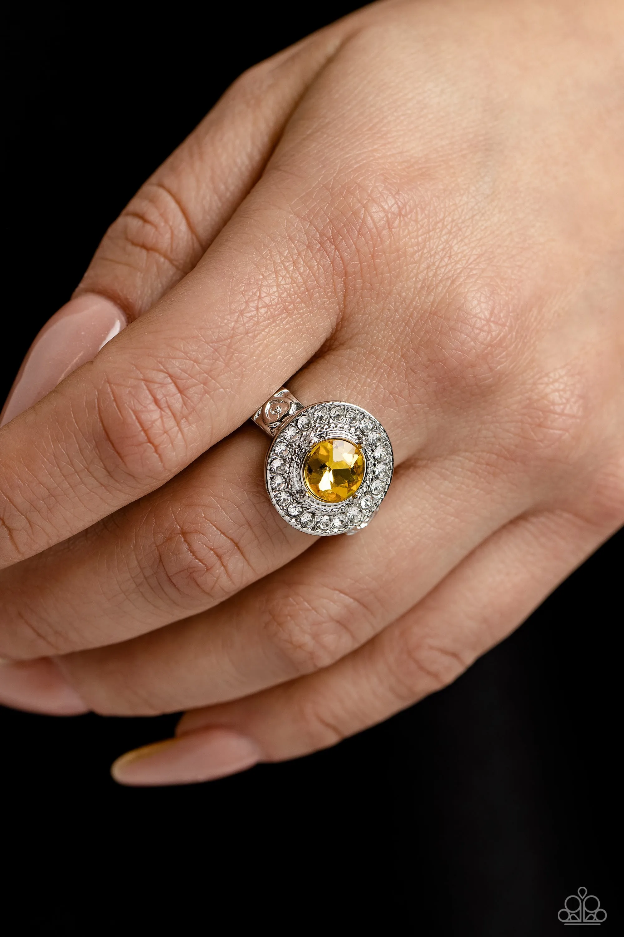 Paparazzi Accessories - Targeted Timelessness - Yellow Ring