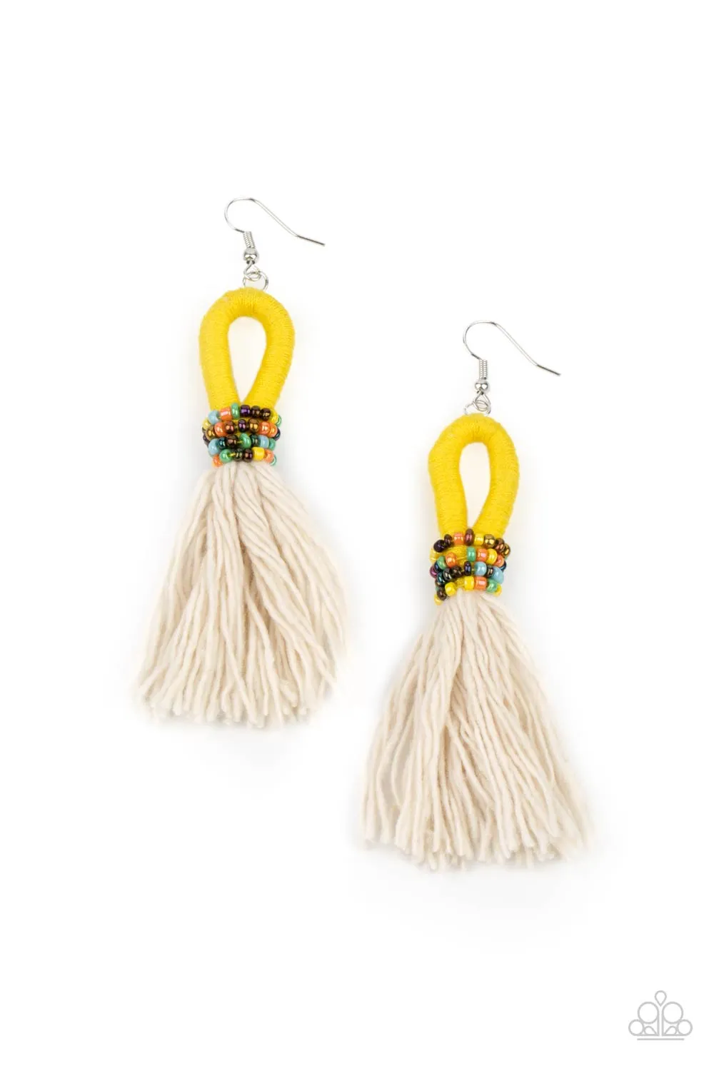 Paparazzi Accessories - The Dustup - Yellow Earrings