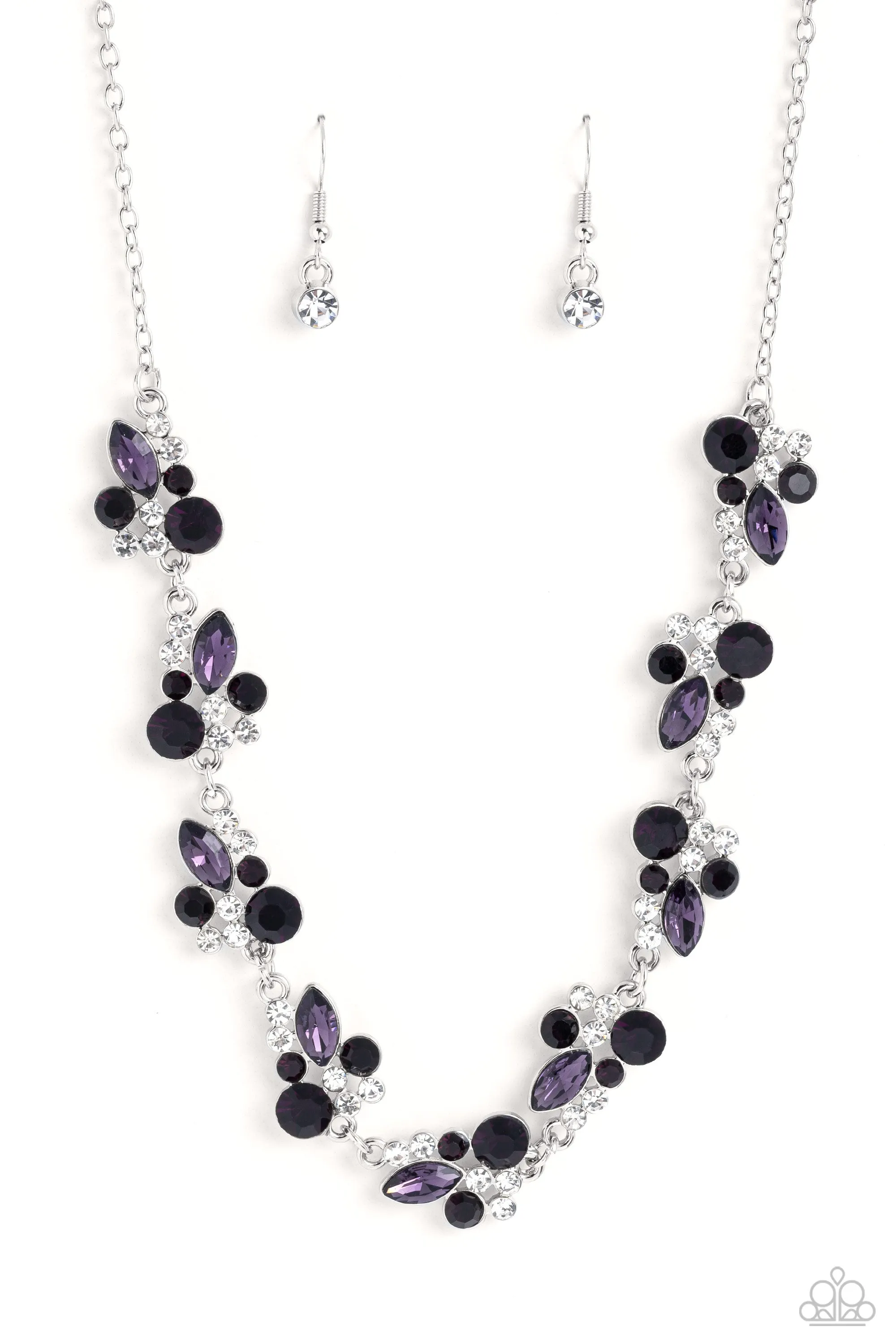 Paparazzi Swimming in Sparkles Purple Necklace & Earring Set