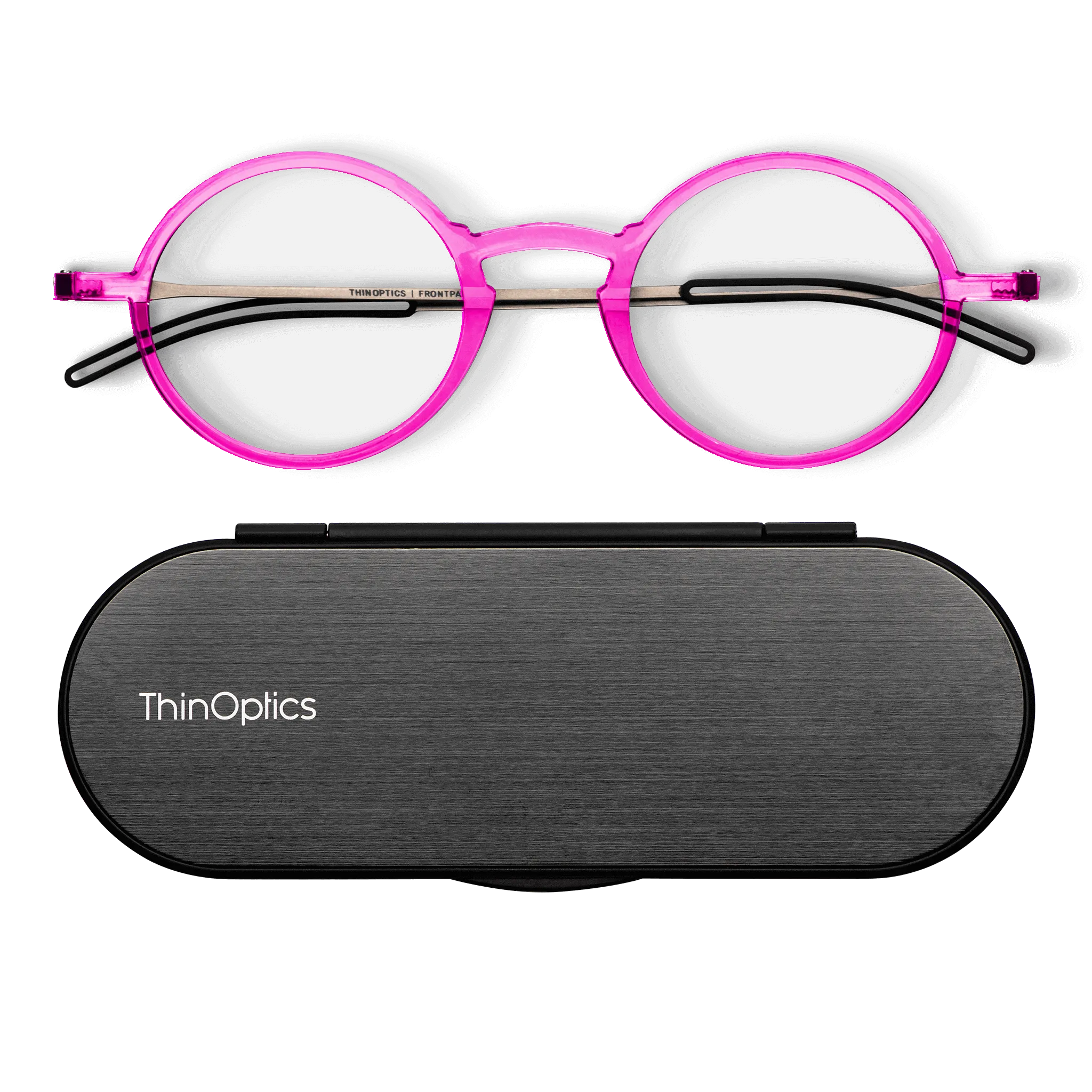 Pink Manhattan Full Frame Reading Glasses   Milano Case