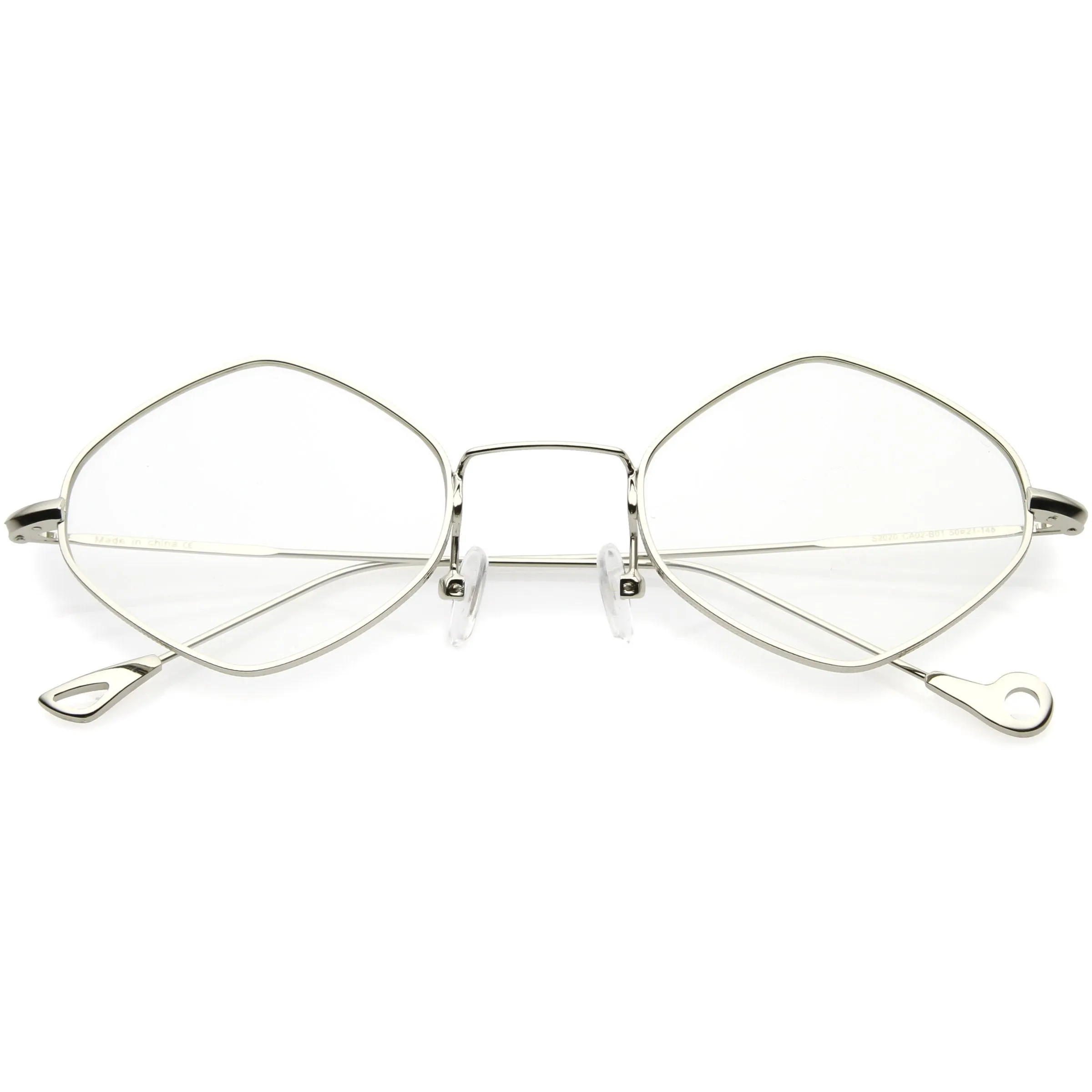 Premium Retro 1990's Fashion Small Diamond Shape Clear Lens Glasses