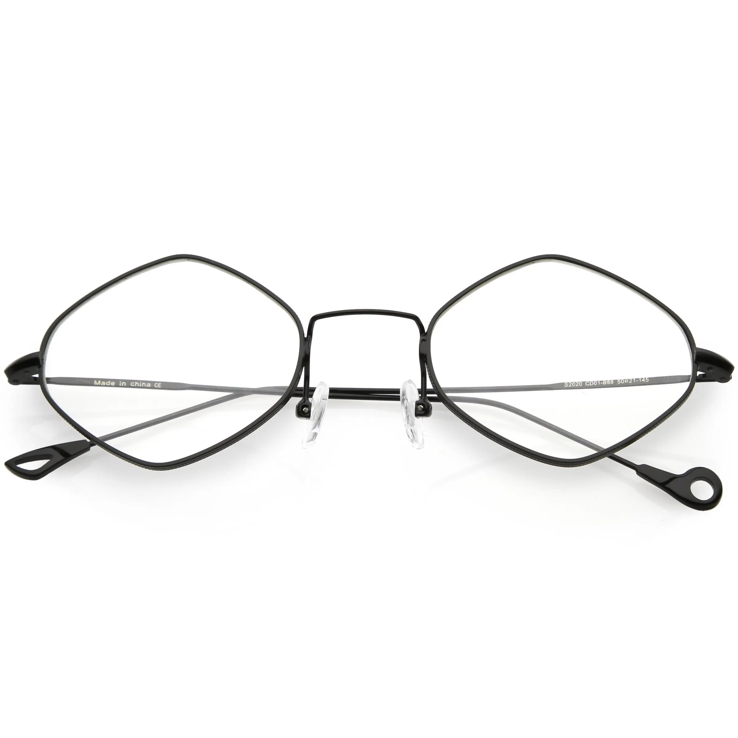 Premium Retro 1990's Fashion Small Diamond Shape Clear Lens Glasses