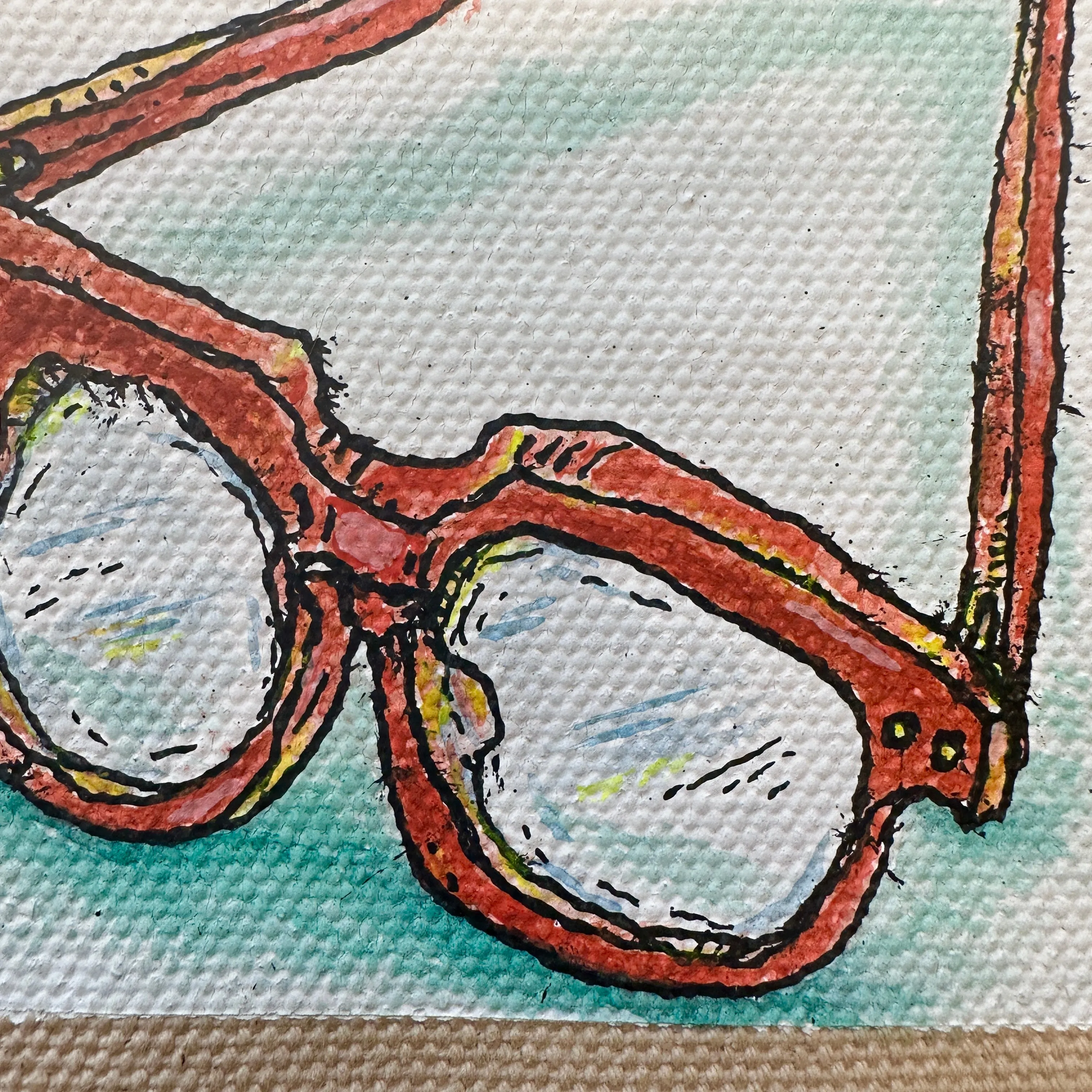 Reading glasses canvas painting