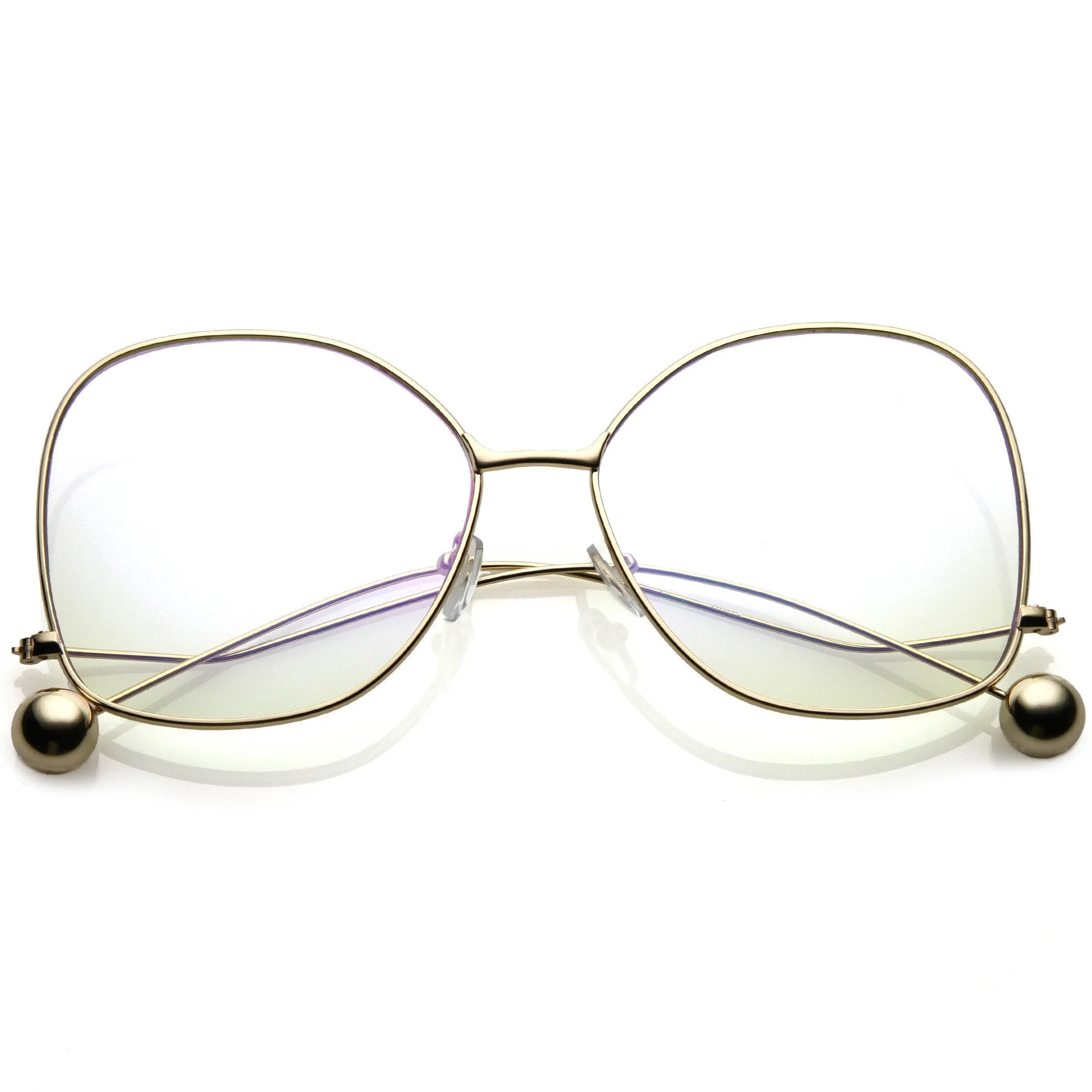 Retro 1970's Fashion Oversize Butterfly Clear Lens Glasses