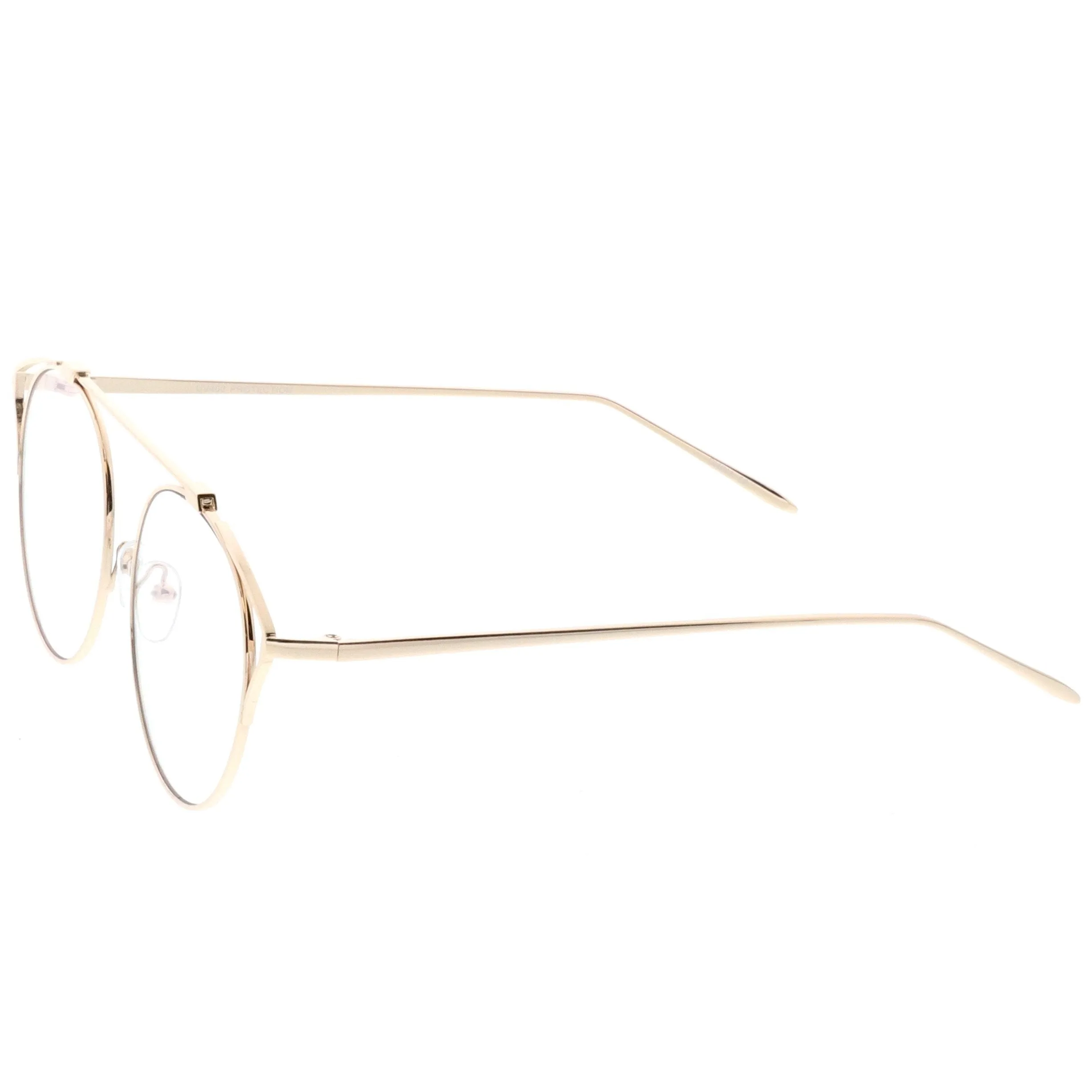 Retro Modern Full Metal Wire Frame Clear Lens Glasses