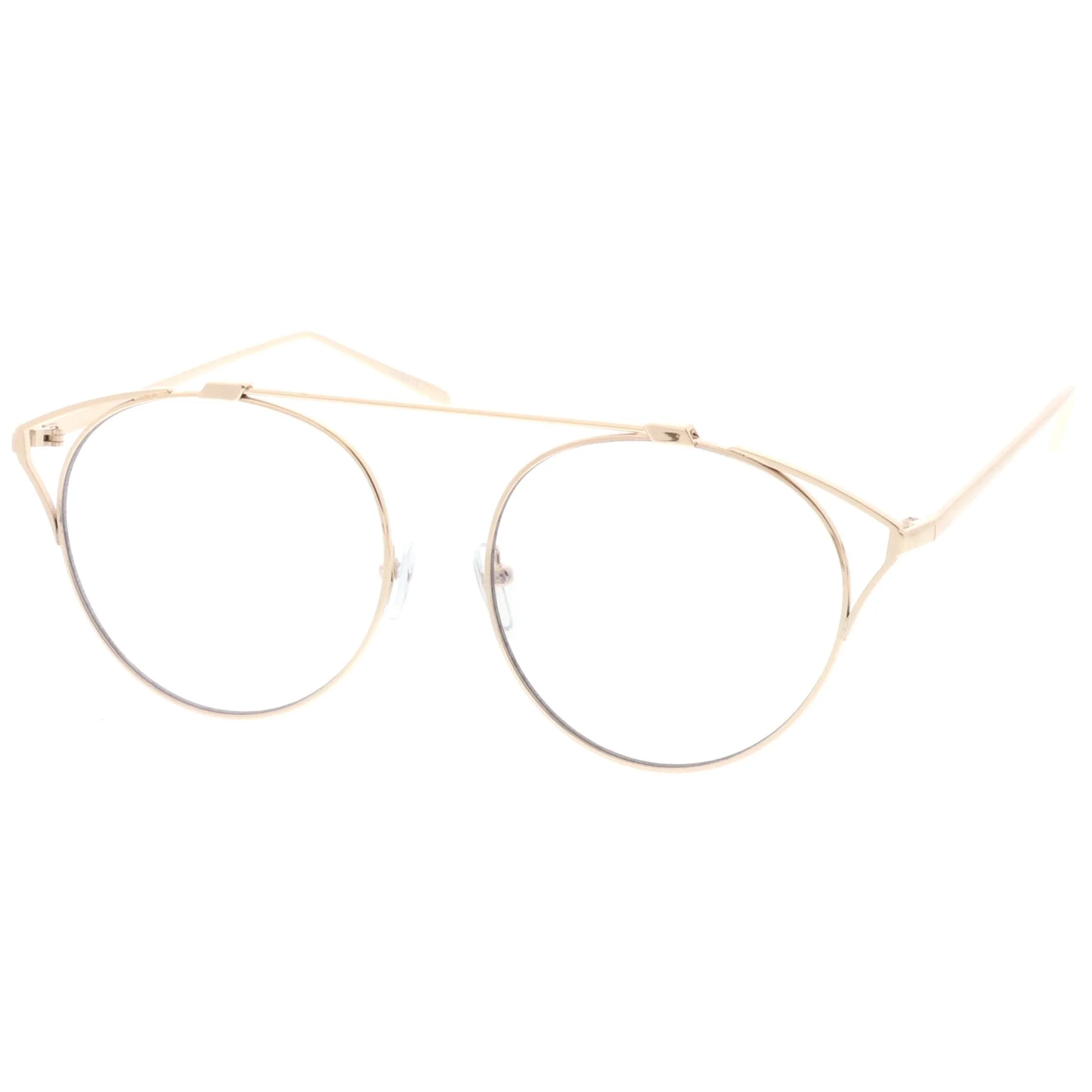 Retro Modern Full Metal Wire Frame Clear Lens Glasses