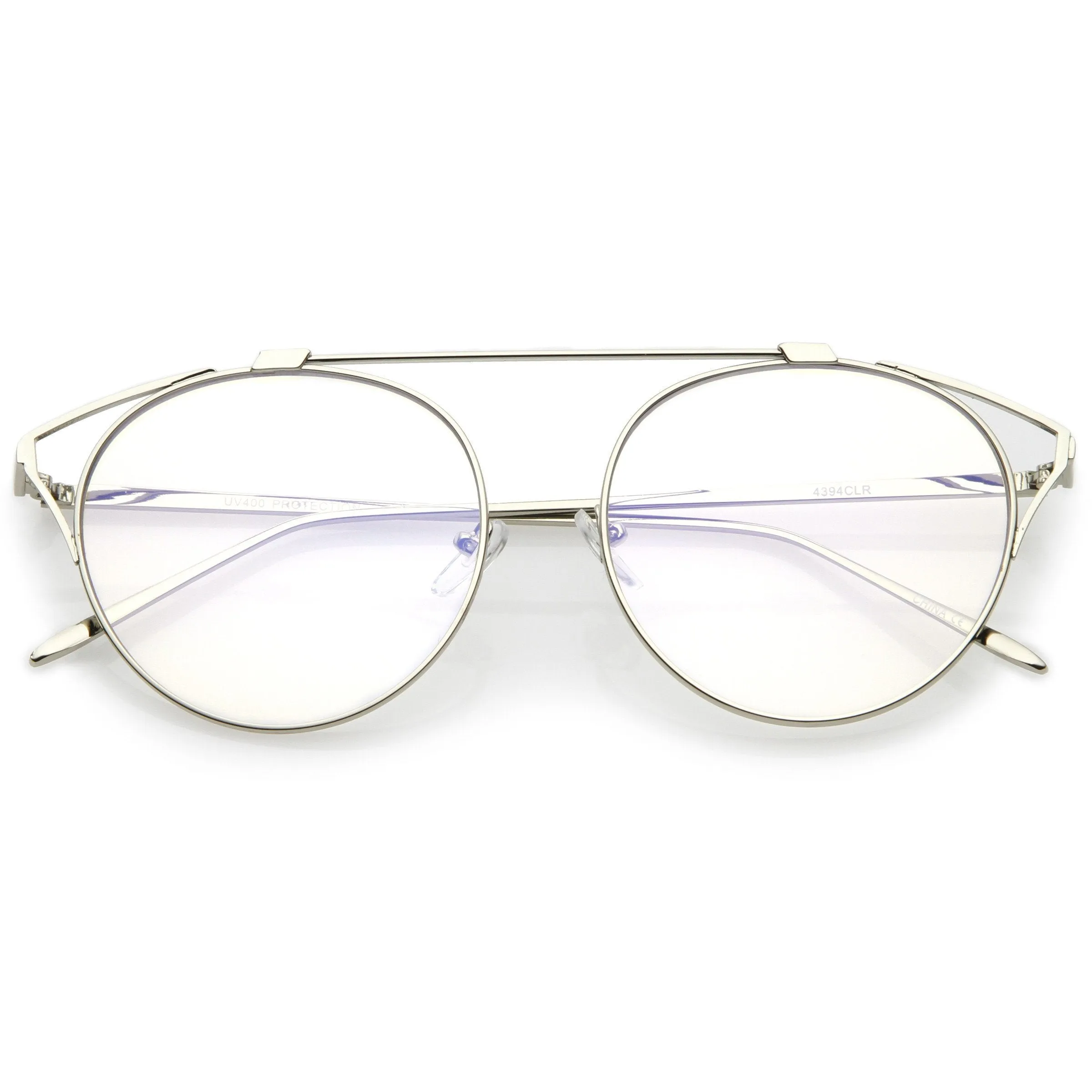 Retro Modern Full Metal Wire Frame Clear Lens Glasses