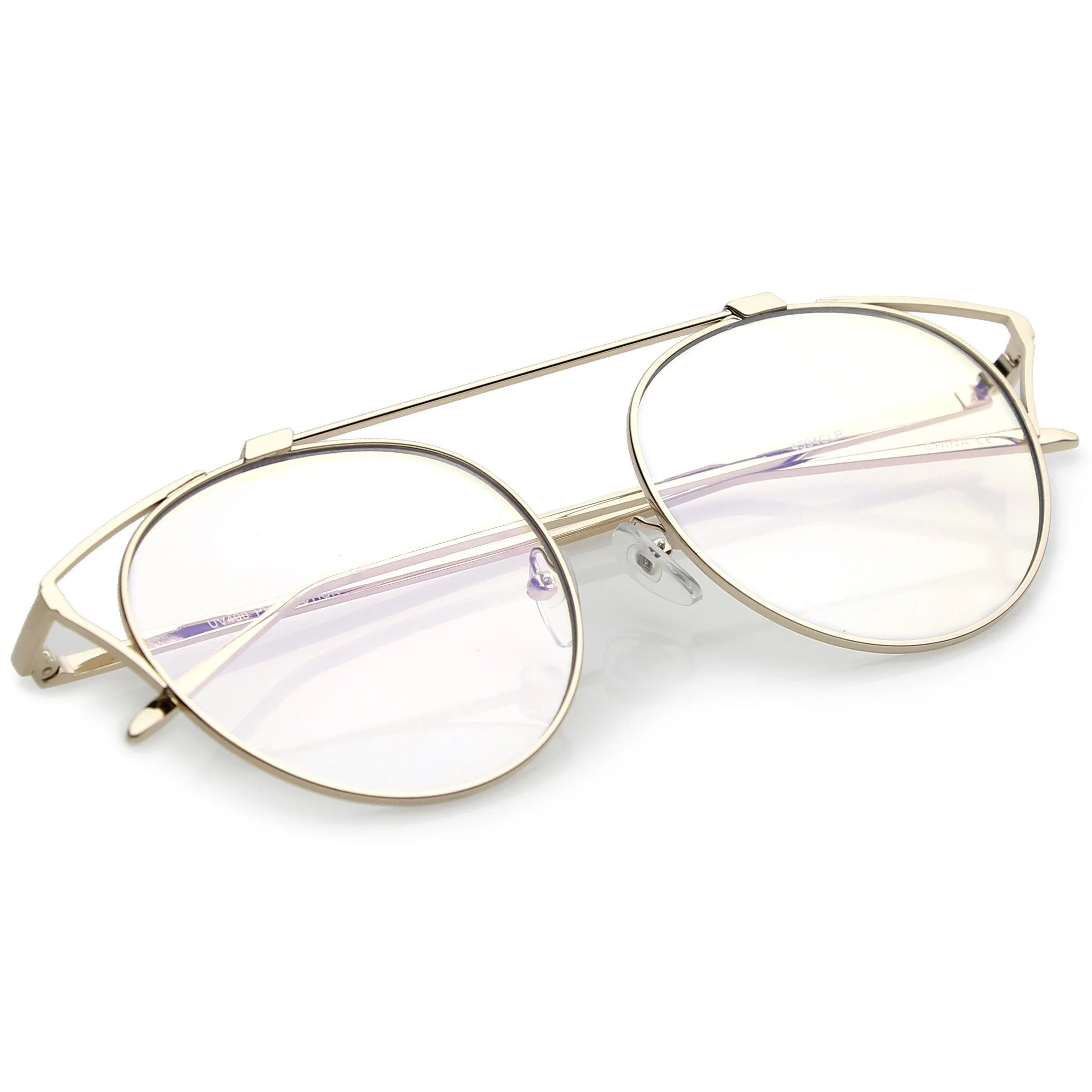 Retro Modern Full Metal Wire Frame Clear Lens Glasses