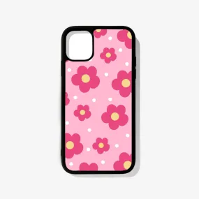 Retro Pink Daisy Glass Case