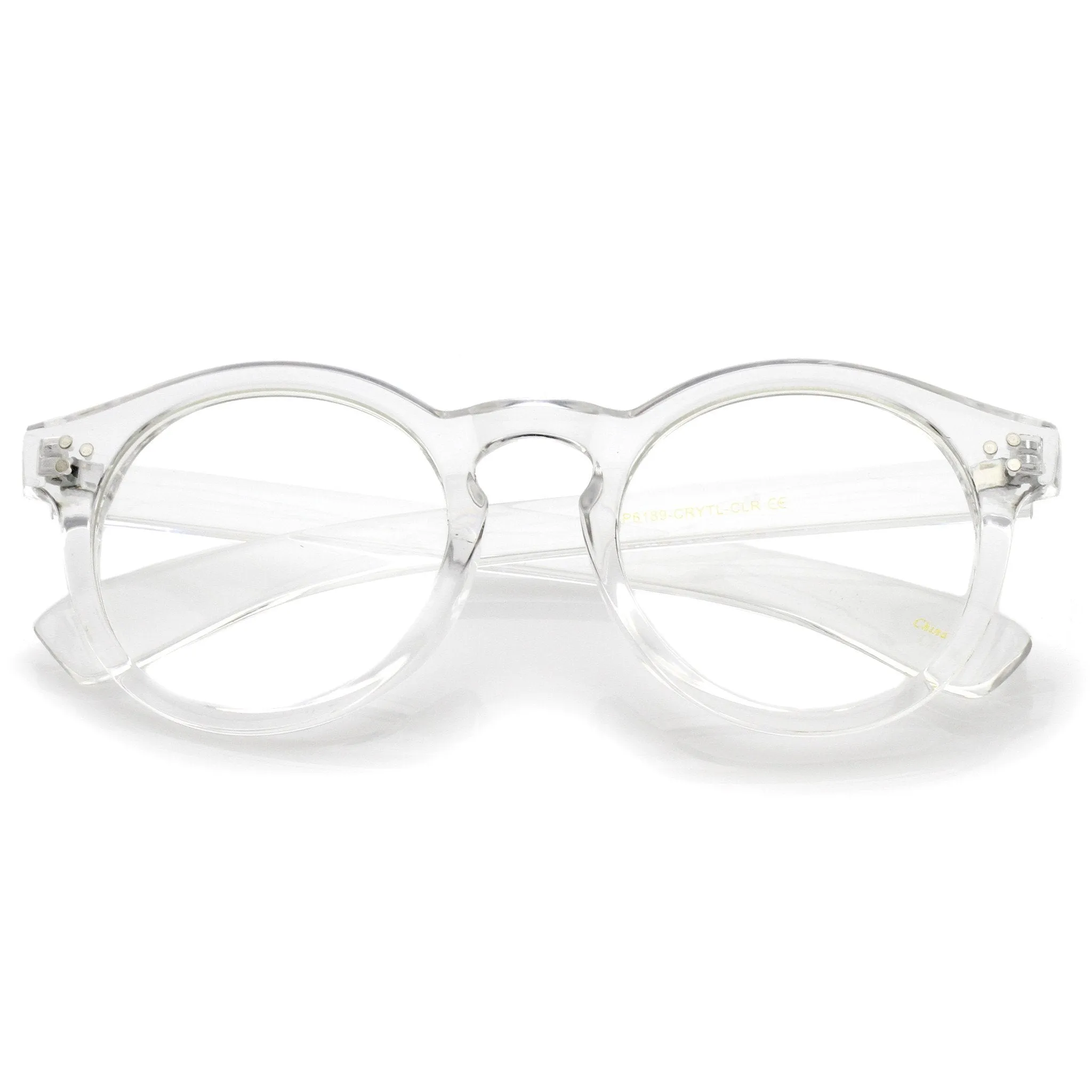 Retro Round P3 Transparent Clear Lens Glasses