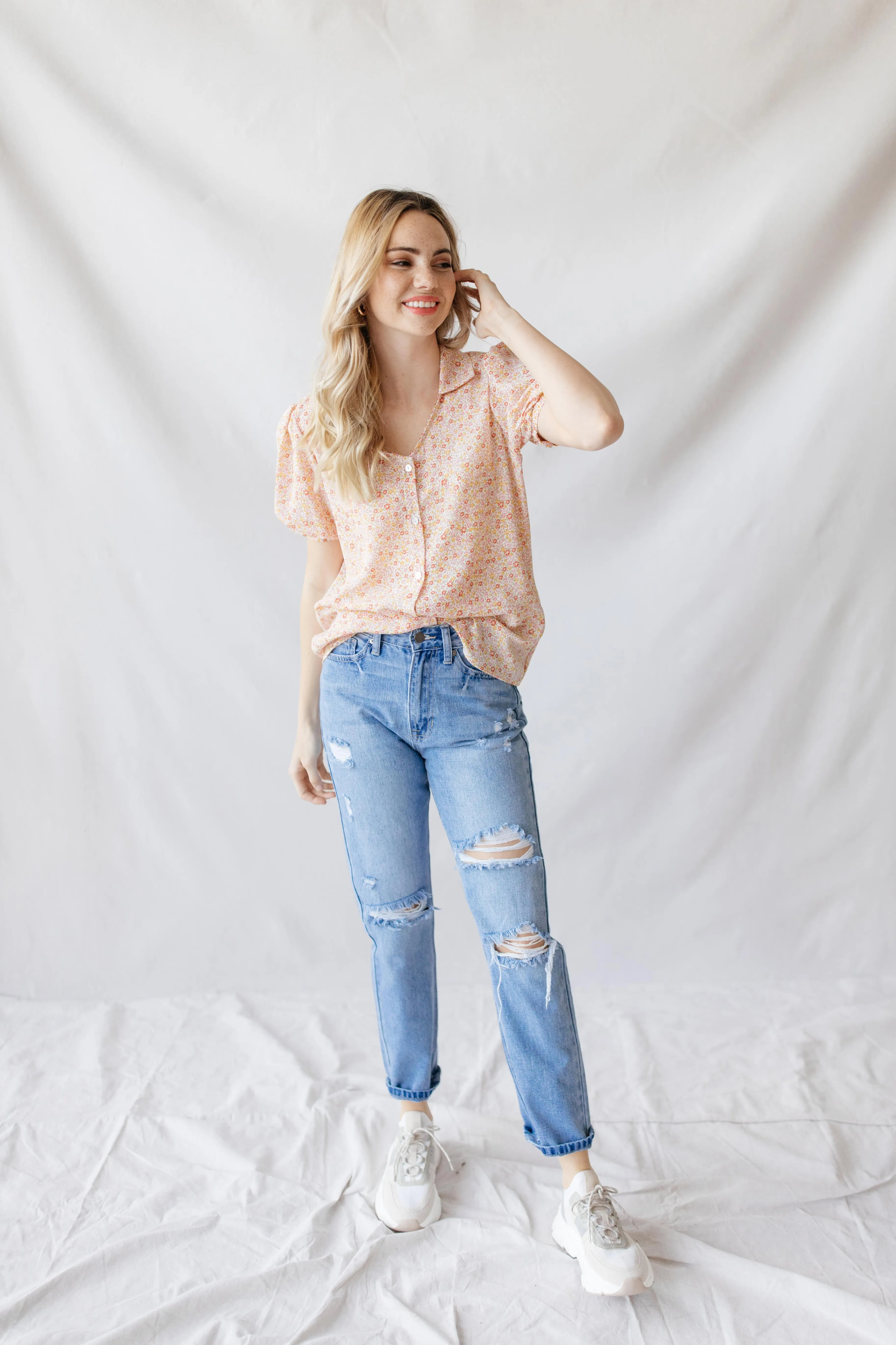 Retro Sweet Floral Top