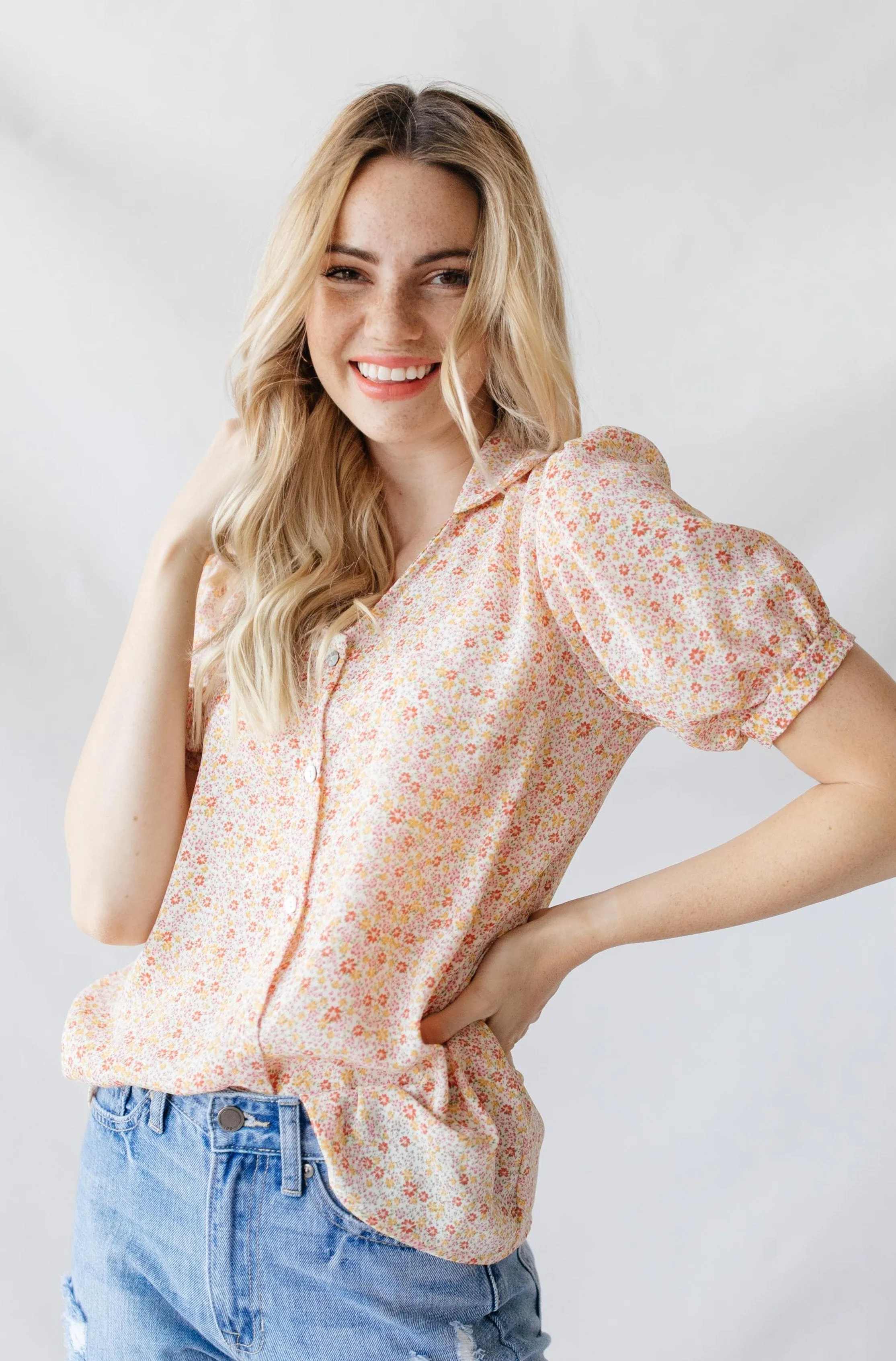 Retro Sweet Floral Top