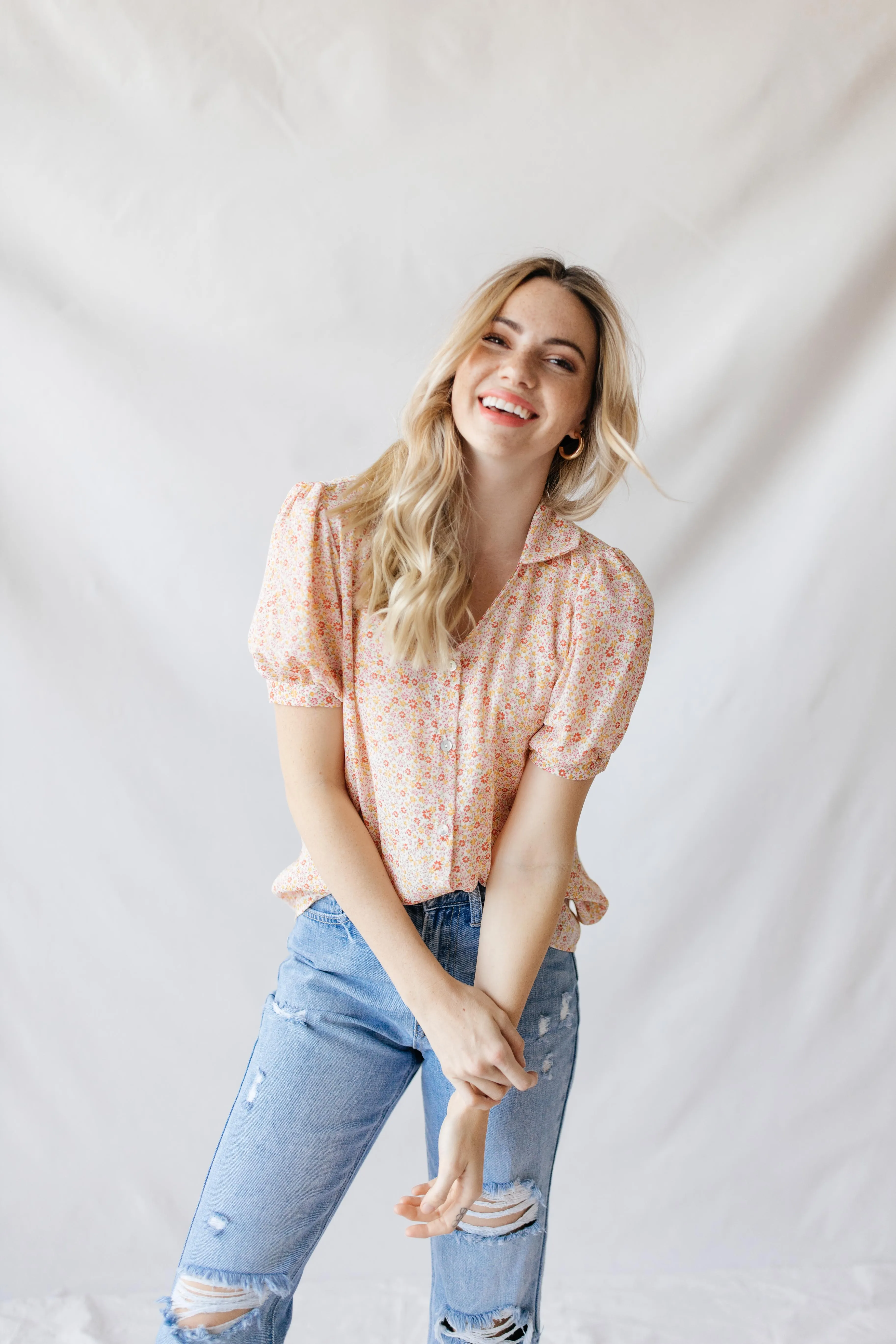 Retro Sweet Floral Top