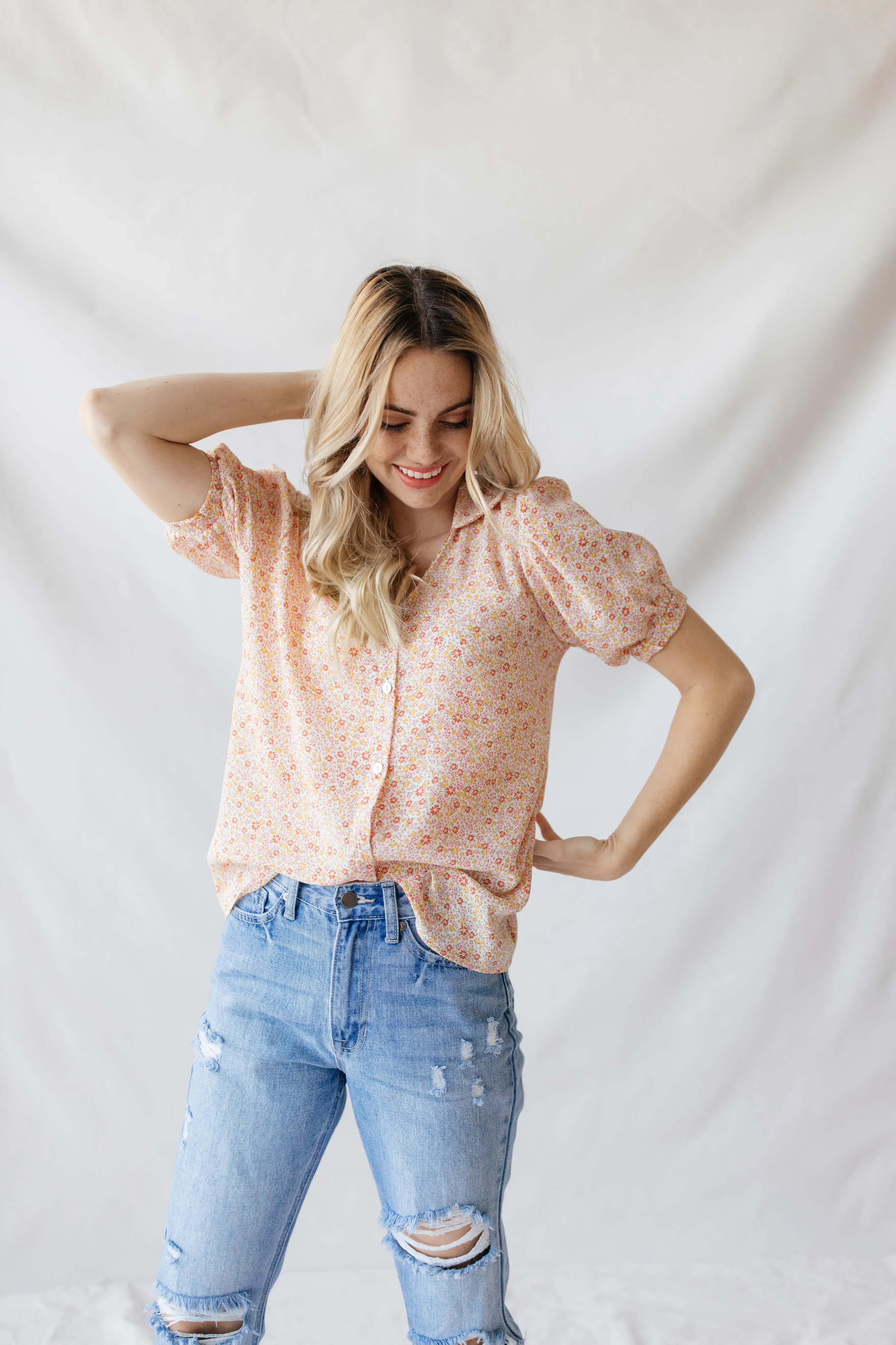 Retro Sweet Floral Top