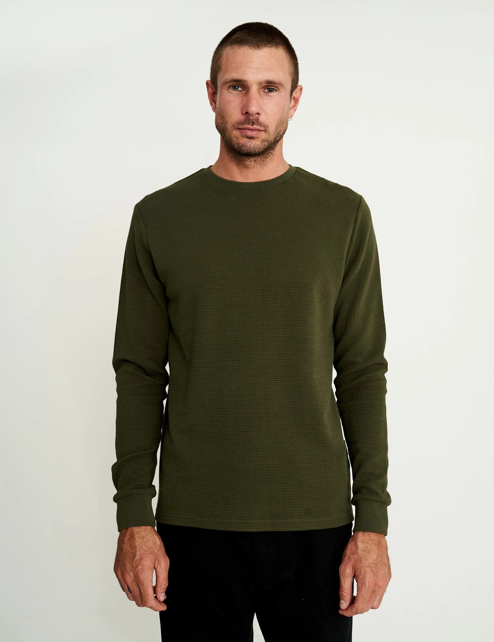 Smith Long Sleeve Waffle - Fatigue