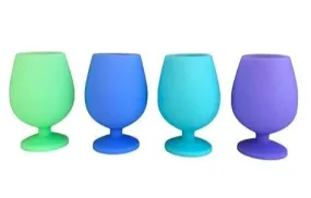 Stemm Unbreakable Silicone Wine Glasses - 4 pack - (marine or sunset)