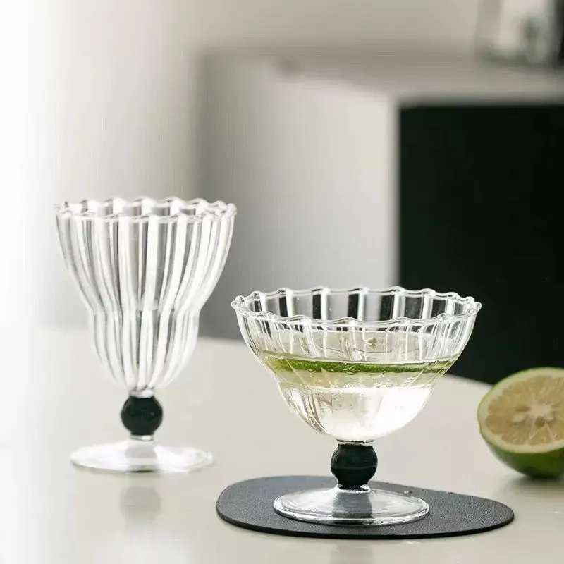 Swirl Ribbed Glass Dessert Glasses