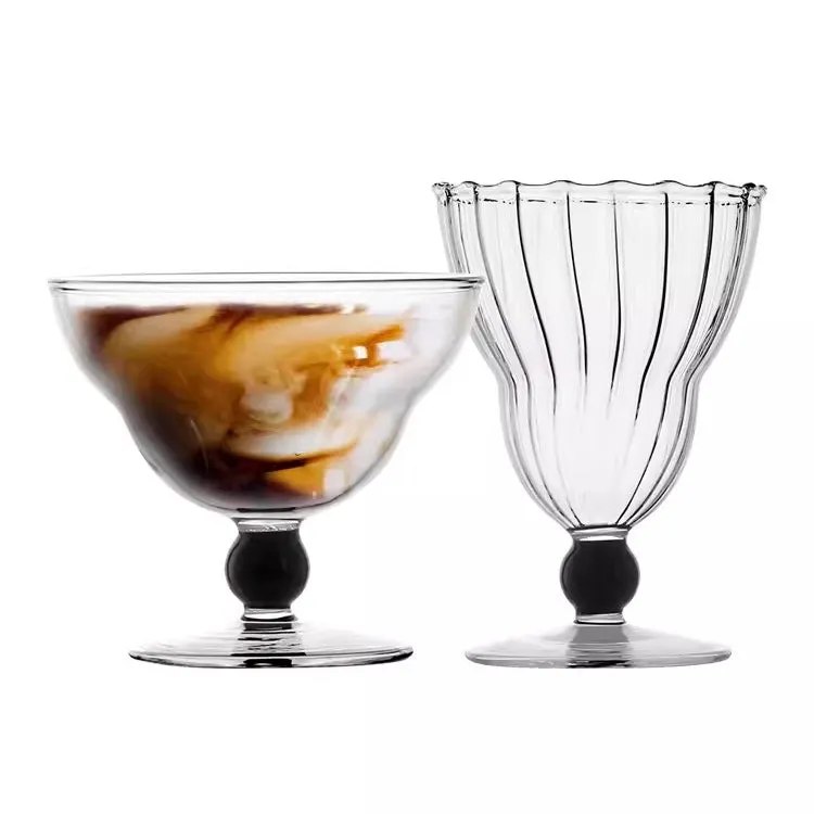 Swirl Ribbed Glass Dessert Glasses