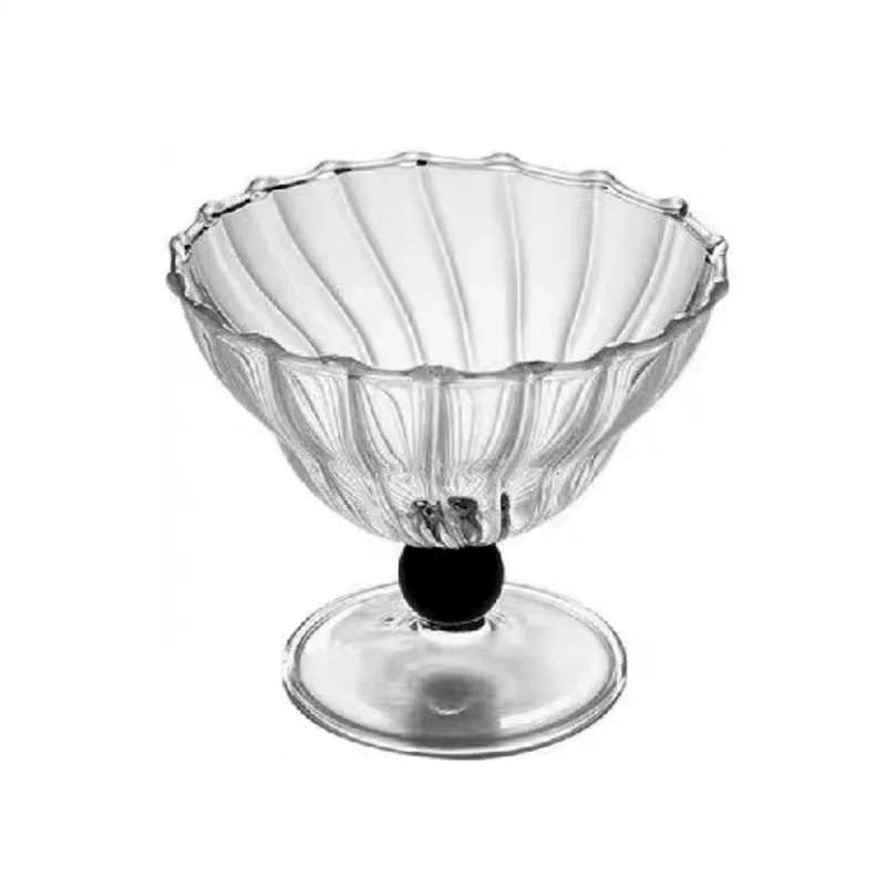 Swirl Ribbed Glass Dessert Glasses