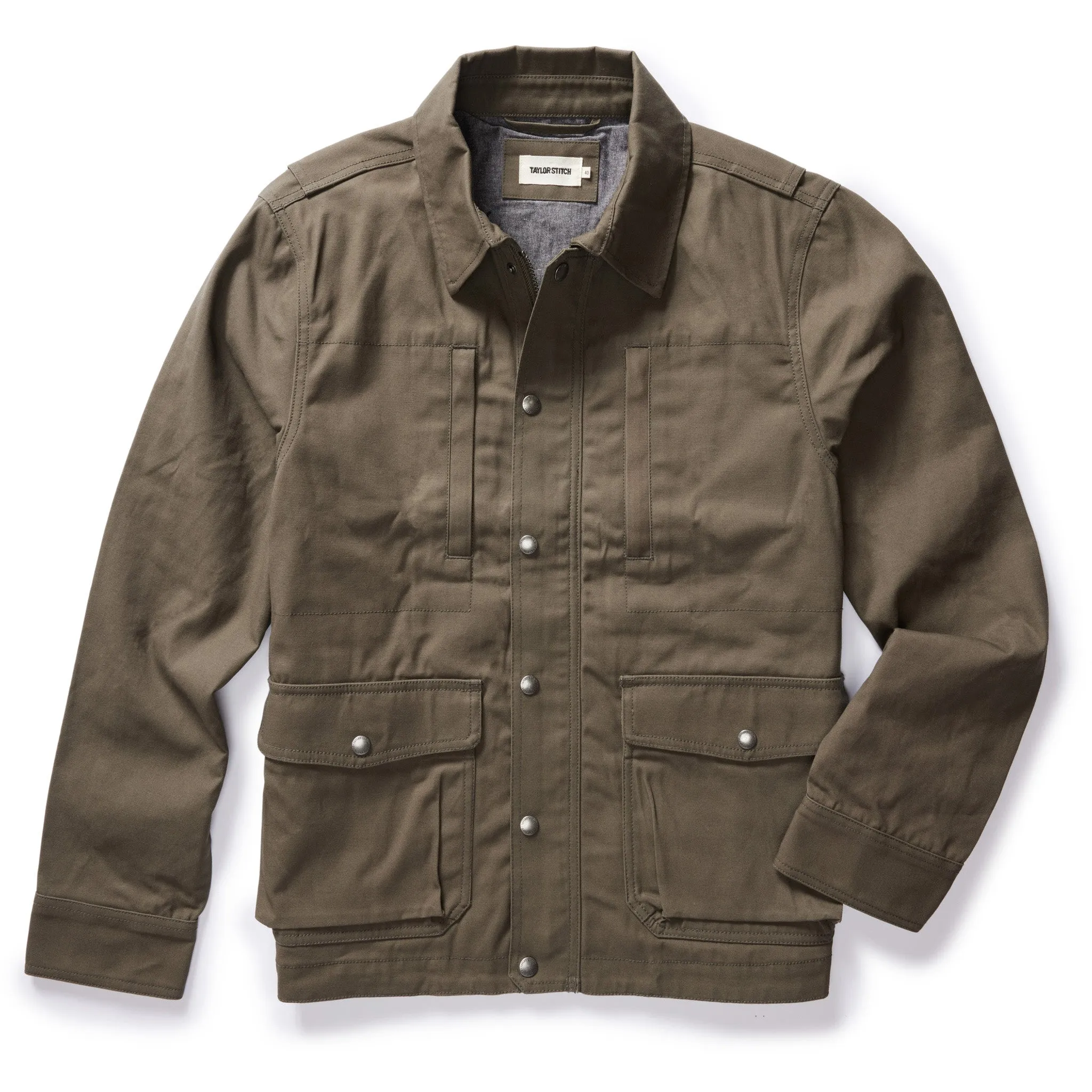 The Pathfinder Jacket in Fatigue Olive Dry Wax