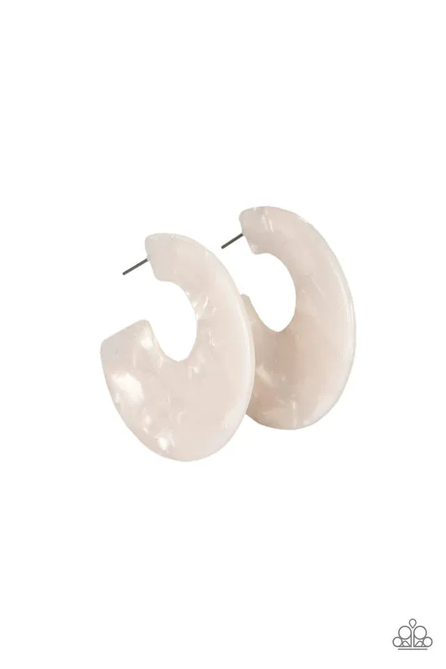 Tropically Torrid - White Earrings - Paparazzi Accessories