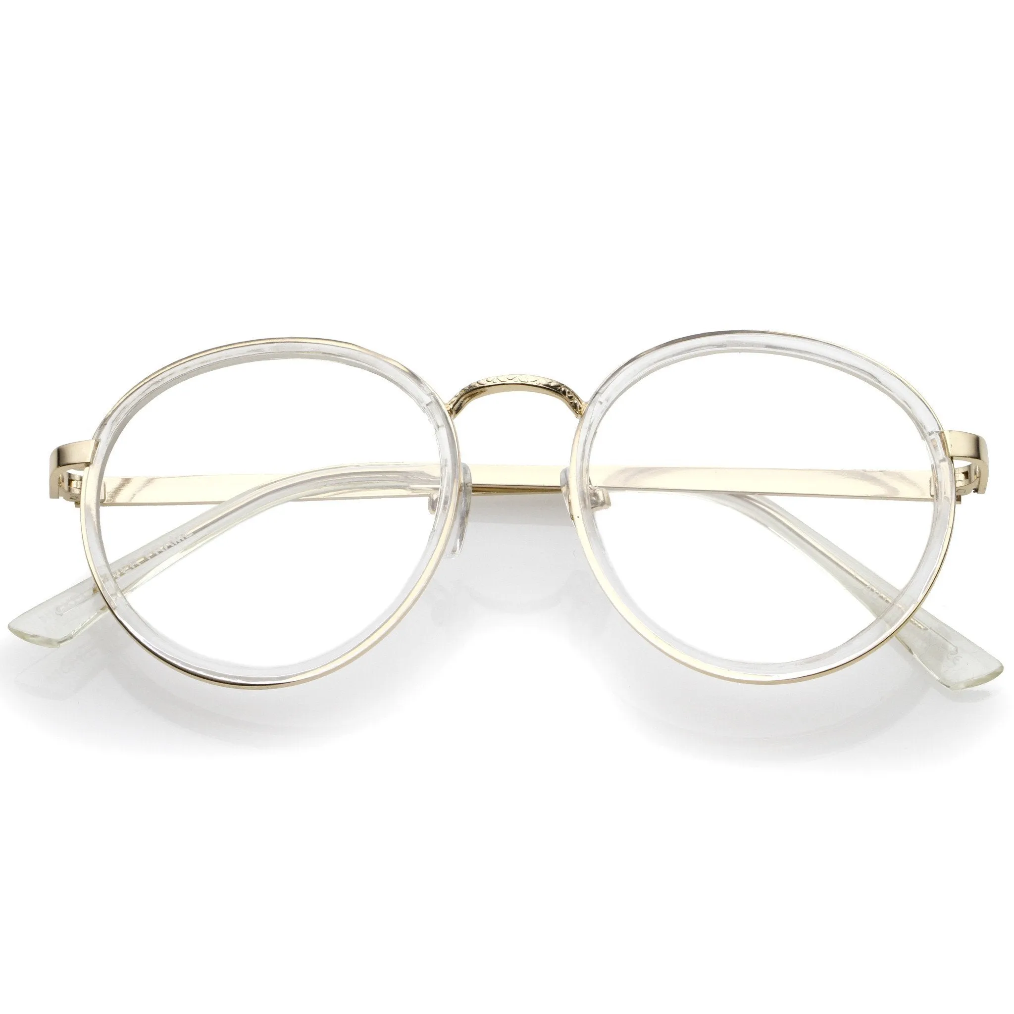 Vintage Round Dapper Clear Lens Glasses