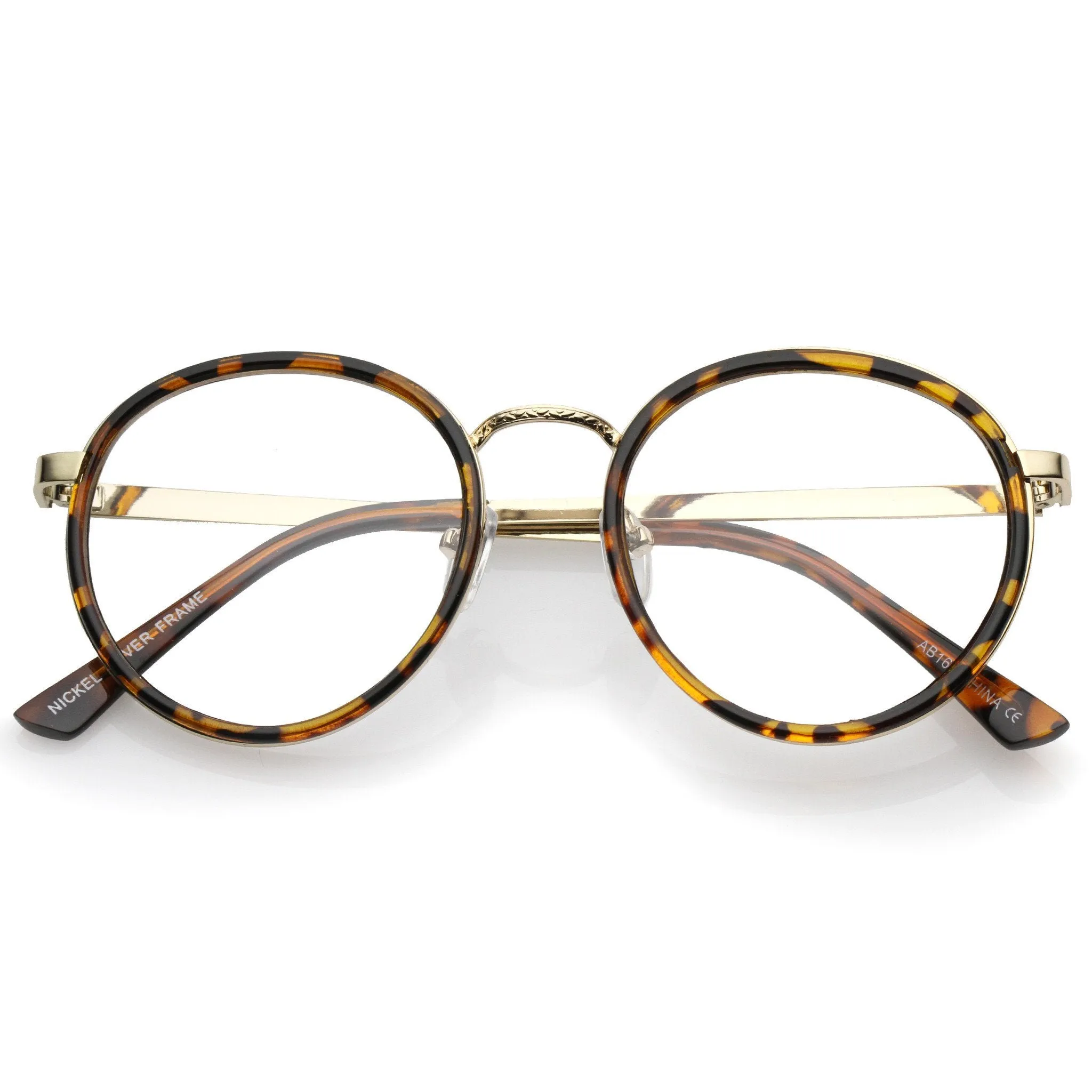 Vintage Round Dapper Clear Lens Glasses