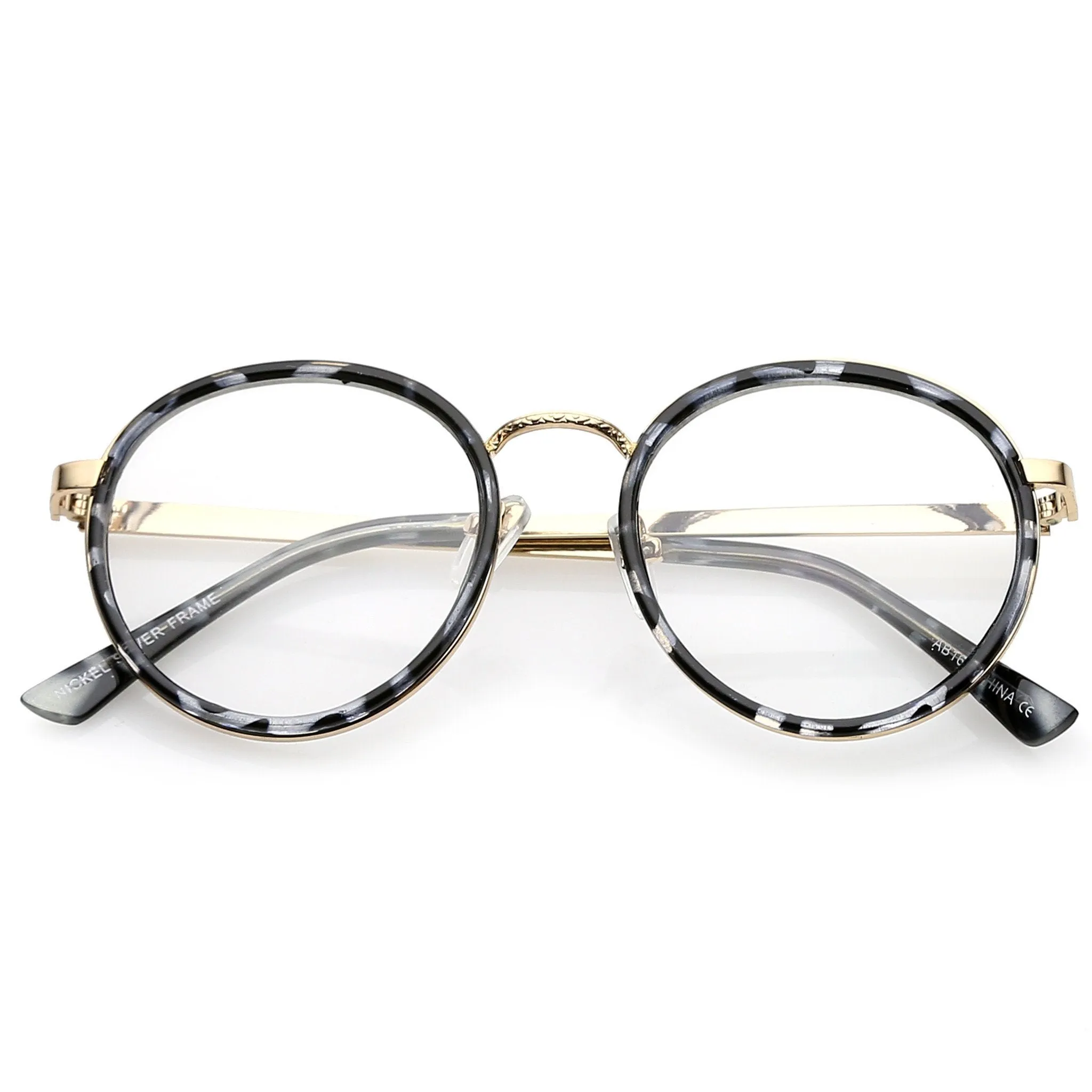 Vintage Round Dapper Clear Lens Glasses