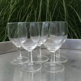 Vintage Wine Glasses Cordial / Shot / Desert Wine Glassware Shaped Glass - Glassware - Barware - Serving - Set of 5