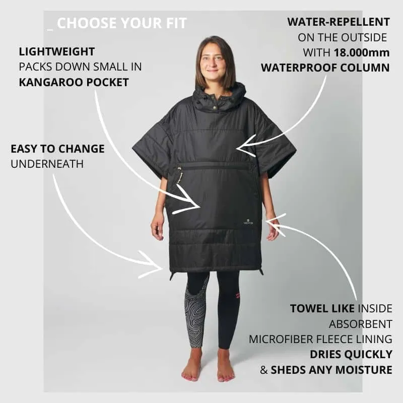 VOITED 2nd Edition Outdoor Poncho for Surfing, Camping, Vanlife & Wild Swimming - Marsh Grey / Graphite