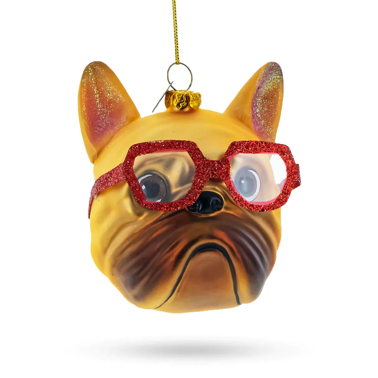 What the Heck Pug in Red Glasses Ornament