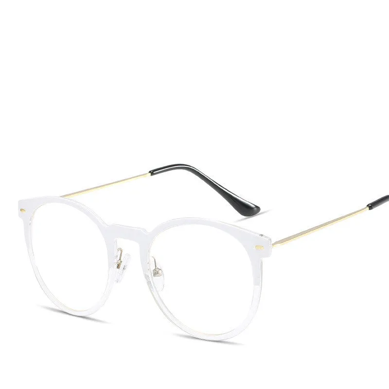 WHITE RETRO INSPIRED HALF FRAME GLASSES