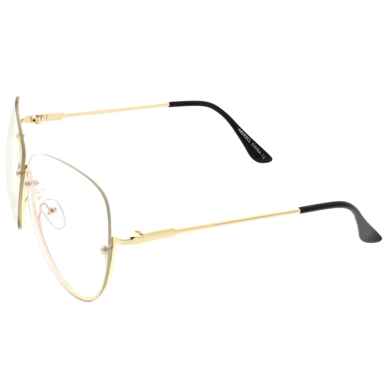 Women's Oversize Rimless Clear Lens Glasses