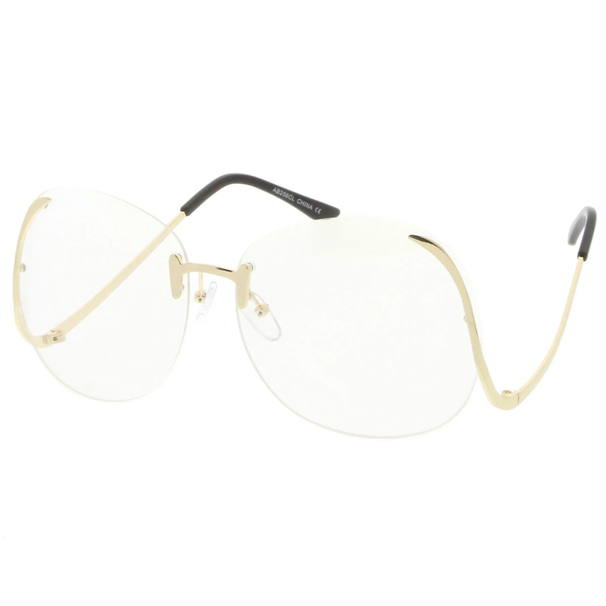 Women's Retro Oversize Low Temple Clear Lens Glasses